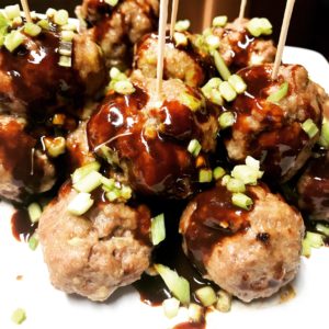 Asian meatballs with hoisin sauce